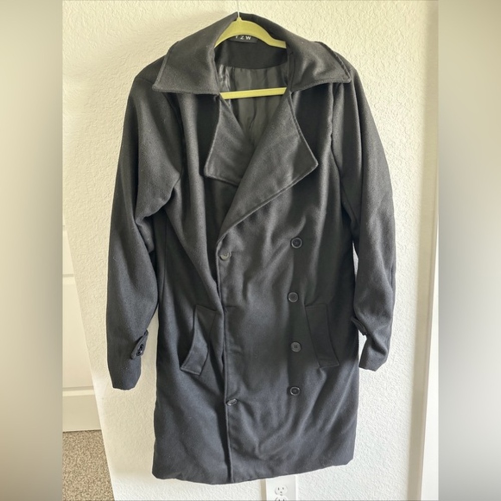 YZW Tuxedo‎ Cut Wool Pea Coat EUC XL